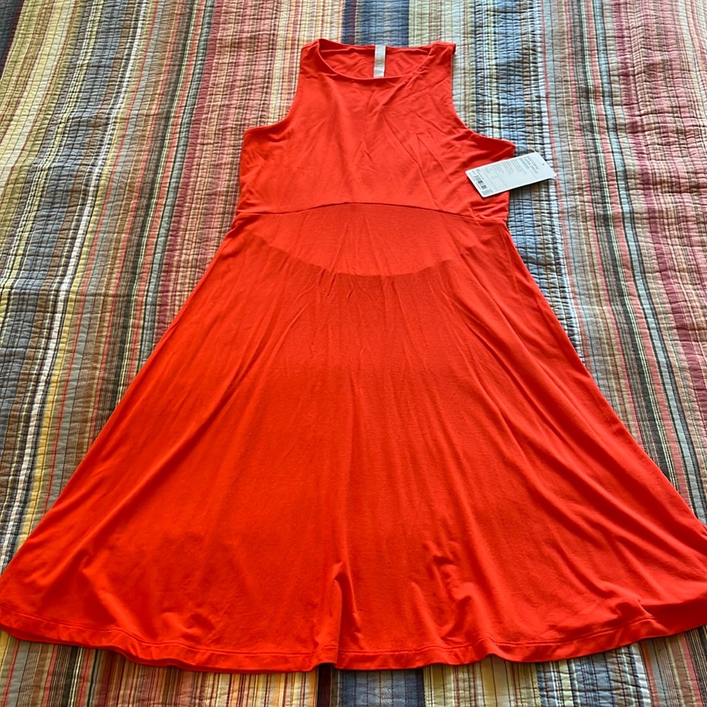 Women’s Athleta Santorini Thera Dress, size small tall, orange, NWT